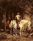 Emil Rau A Stop at the Tavern painting